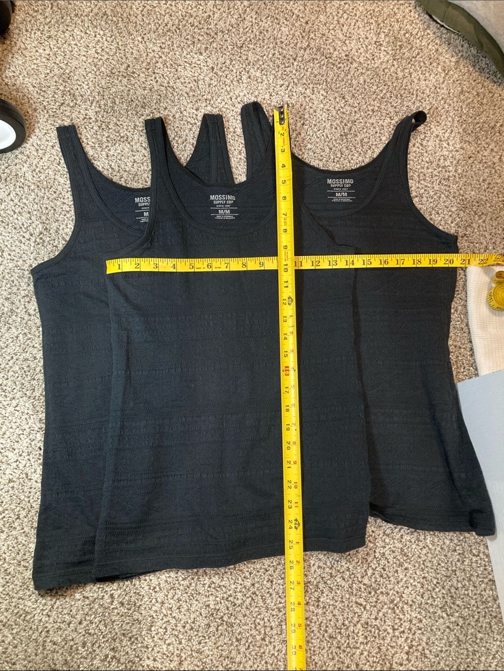 Women’s Mossimo Supply Co. Black Ribbed Scoop Tank Tops